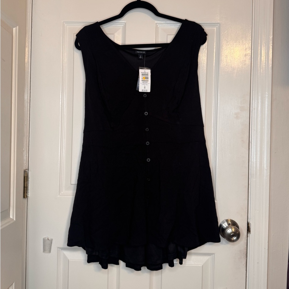 Torrid Black Button-Front Blouse